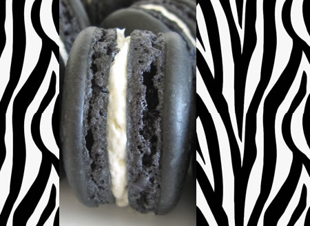 my sweet wild thing – black sesame macarons