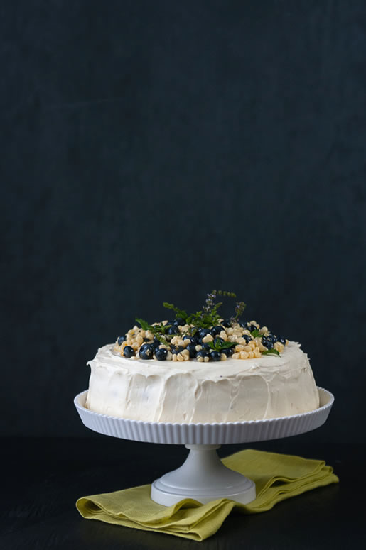 just the way I am – blueberry corn cake with sweet corn frosting