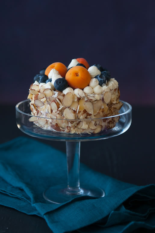 my maine thing – blueberry apricot cake w vanilla cream frosting