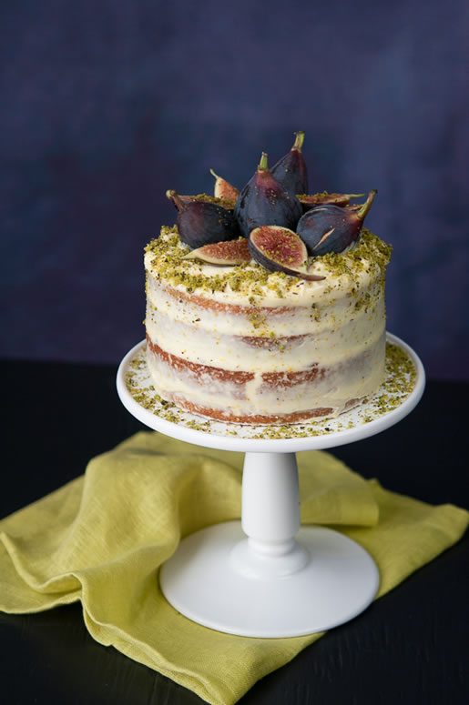 happy nut thing – fig pistachio cake w orange cream frosting